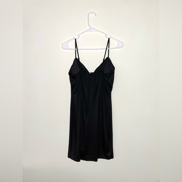 Charlotte Russe black bodycon satin slip style mini dress size M - Picture 4 of 6